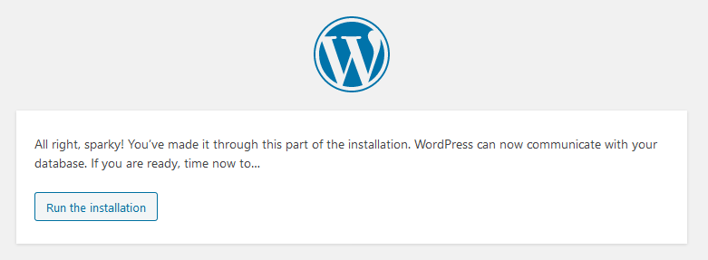 WordPress ready to install